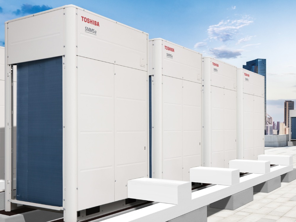 Toshiba VRF-systemen opgesteld op een dak.